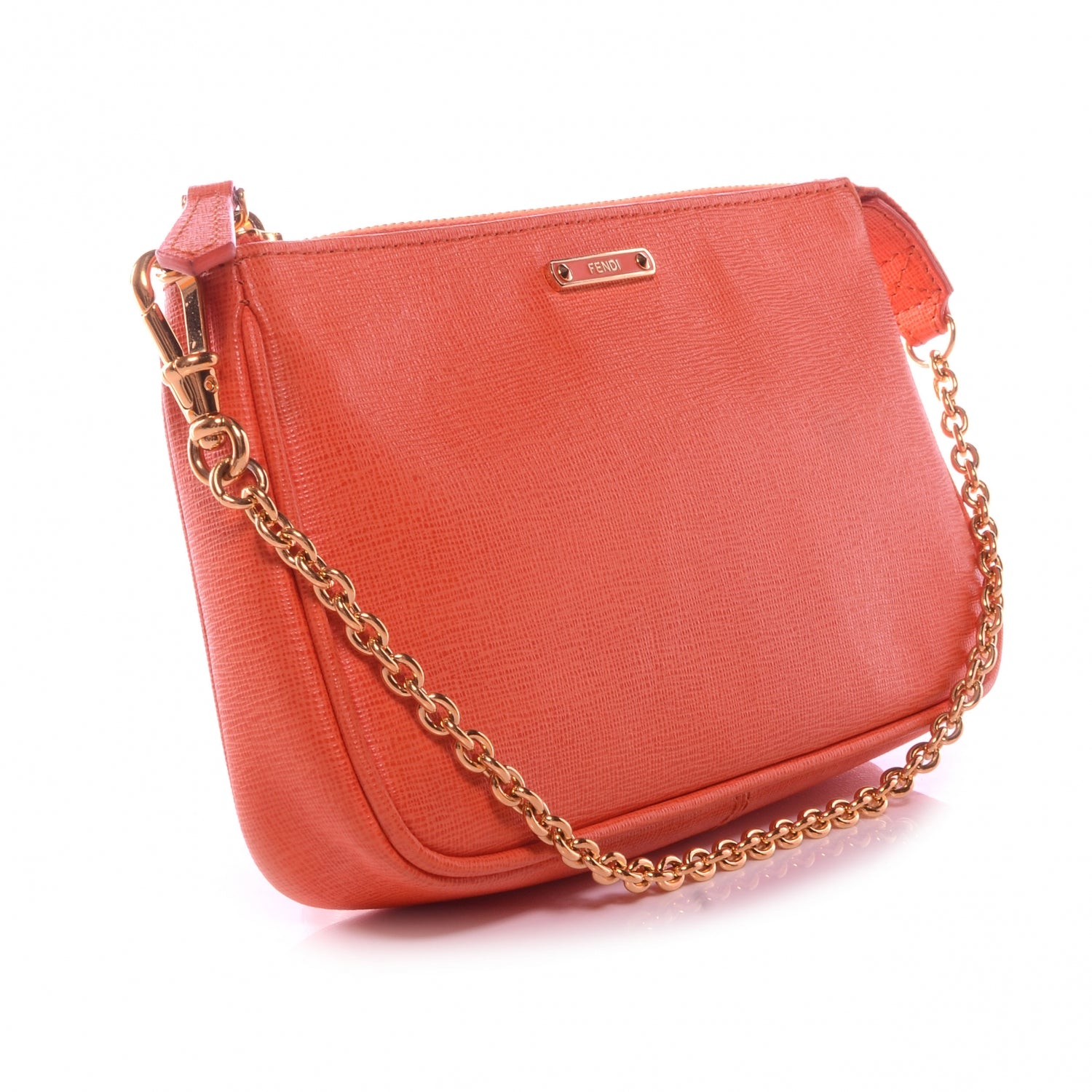 Fendi Vitello Elite Pochette Arancio 3 of 9