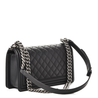 Chanel Calfskin Quilted Medium Boy Flap Black 4 of 9