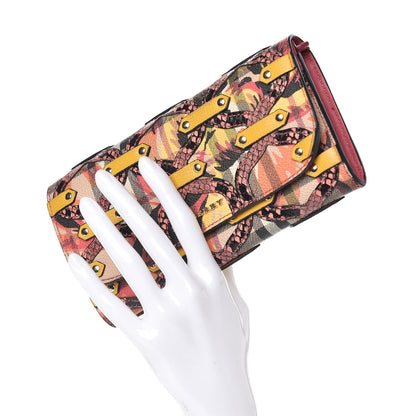 Burberry Calfskin Snakeskin Floral Haymarket Check Continental Wallet Multicolor 2 of 11