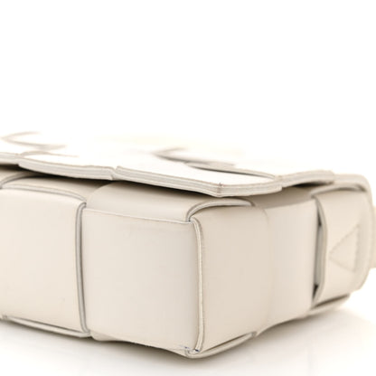 Bottega Veneta Lambskin Maxi Intrecciato Cassette Crossbody Bag White 10 of 11