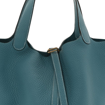 Hermes Taurillon Clemence Picotin Lock 22 MM New Bleu Jean 8 of 11