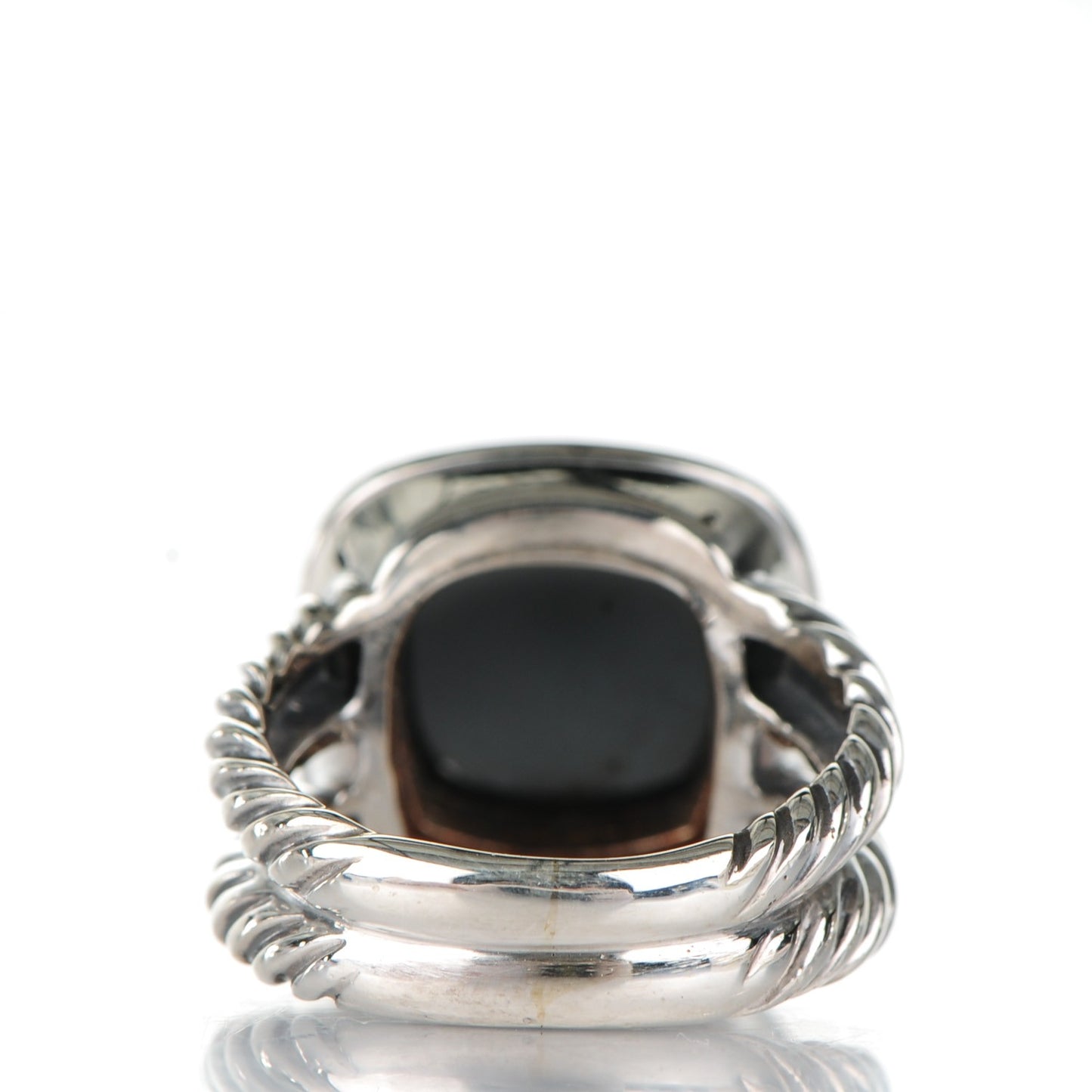 Sterling Silver Diamond Hematite 11mm Albion Ring 50 5.25