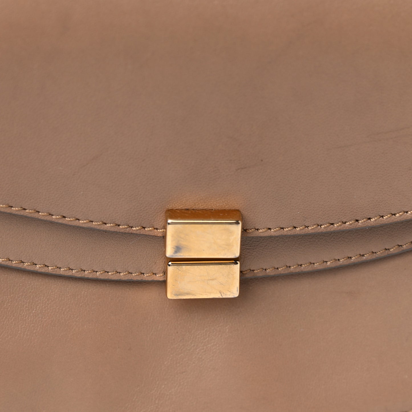 Calfskin Georgia Crossbody Bag Chestnut Cream