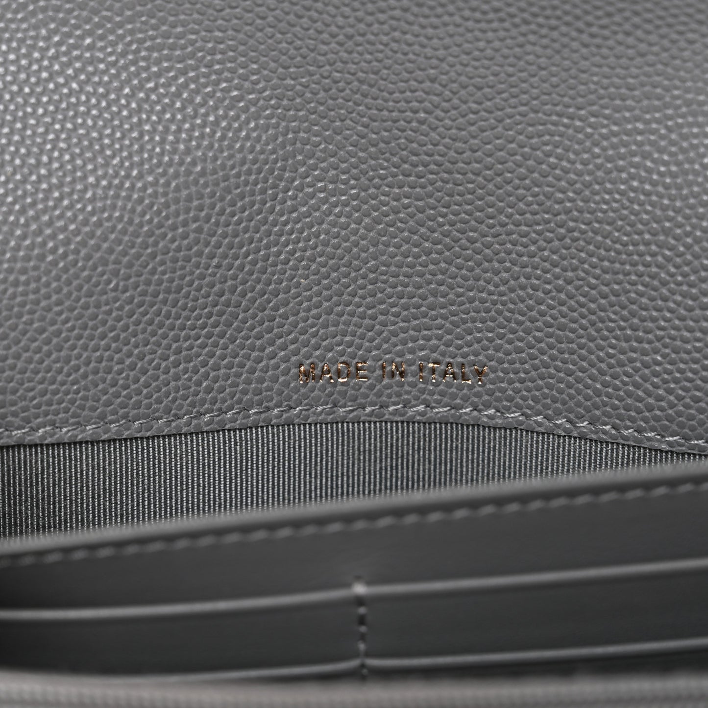 Caviar Quilted Large Gusset Flap Wallet Grey