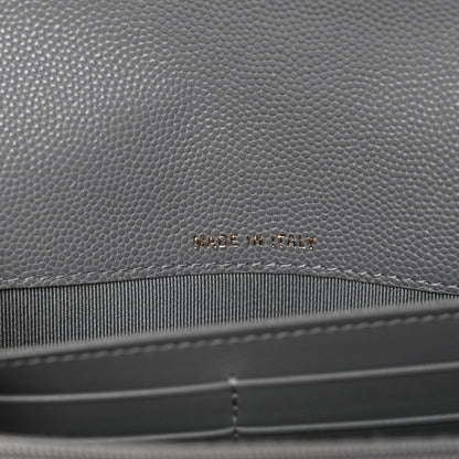 Chanel Caviar Quilted Large Gusset Flap Wallet Grey 6 of 11