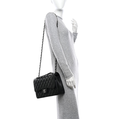 Chanel Caviar Quilted Jumbo Double Flap Black 2 of 10