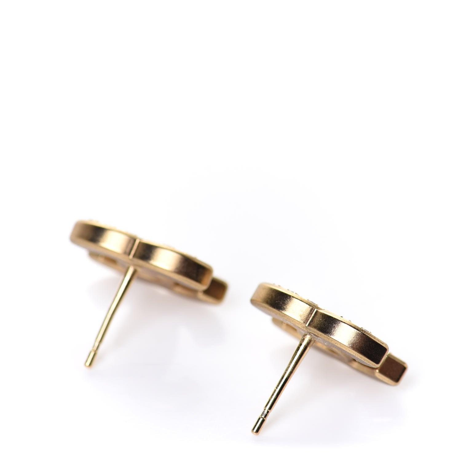 Chanel Crystal CC Earrings Gold 3 of 5