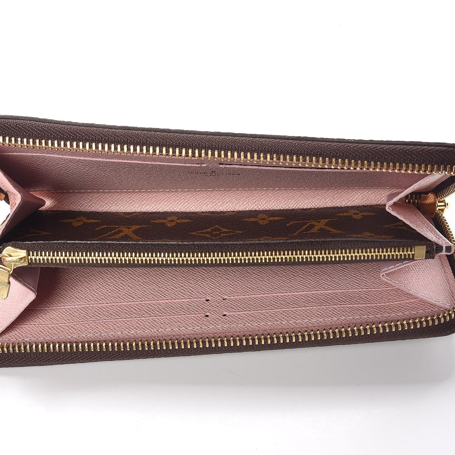 Monogram Clemence Wallet Rose Ballerine