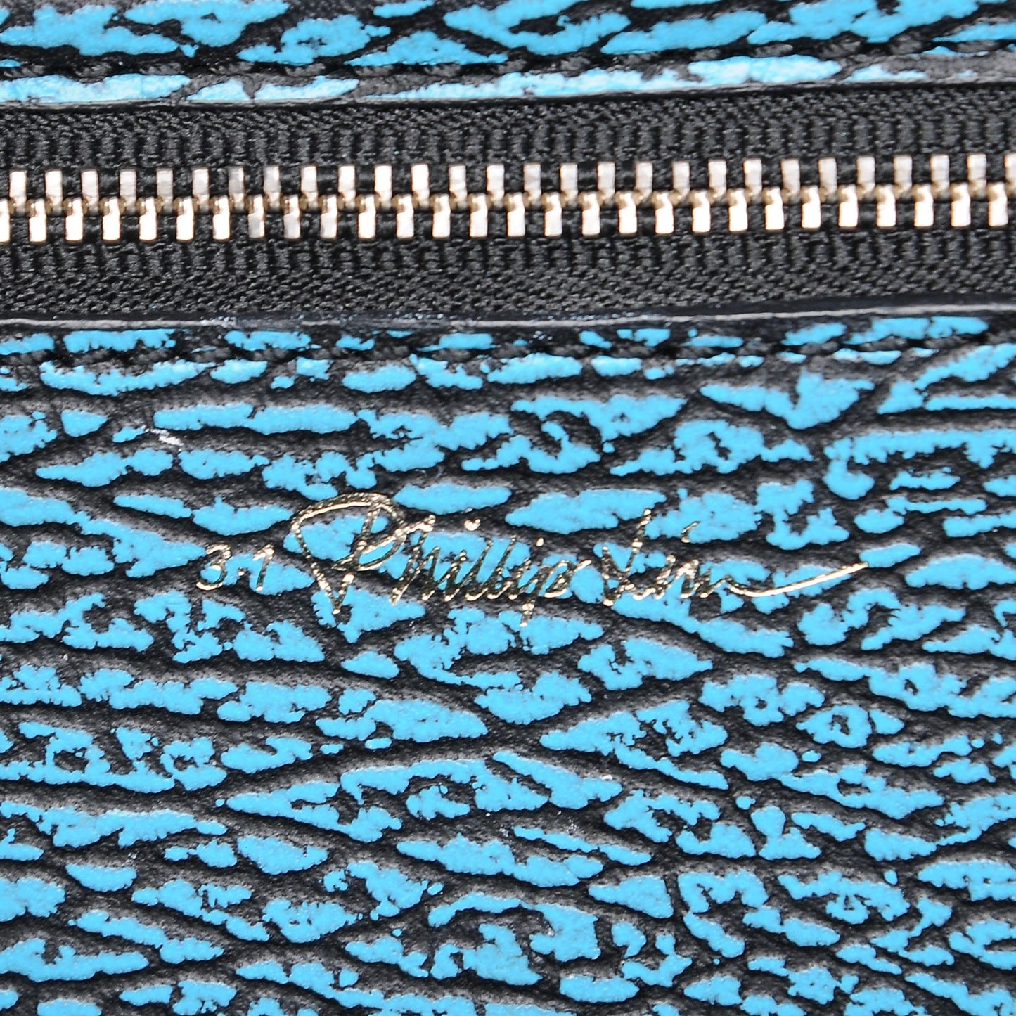 3.1 Textured Calfskin Mini Pashli Satchel Turquoise Black