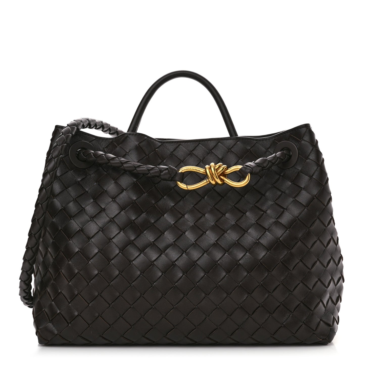 Nappa Intrecciato Medium Andiamo Shoulder Bag Fondant