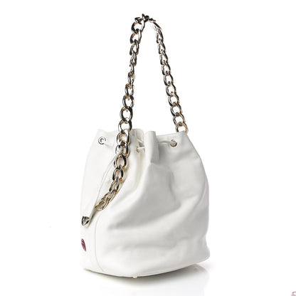 Christian Dior Calfskin Paradise Bubble Bucket Bag White 3 of 13