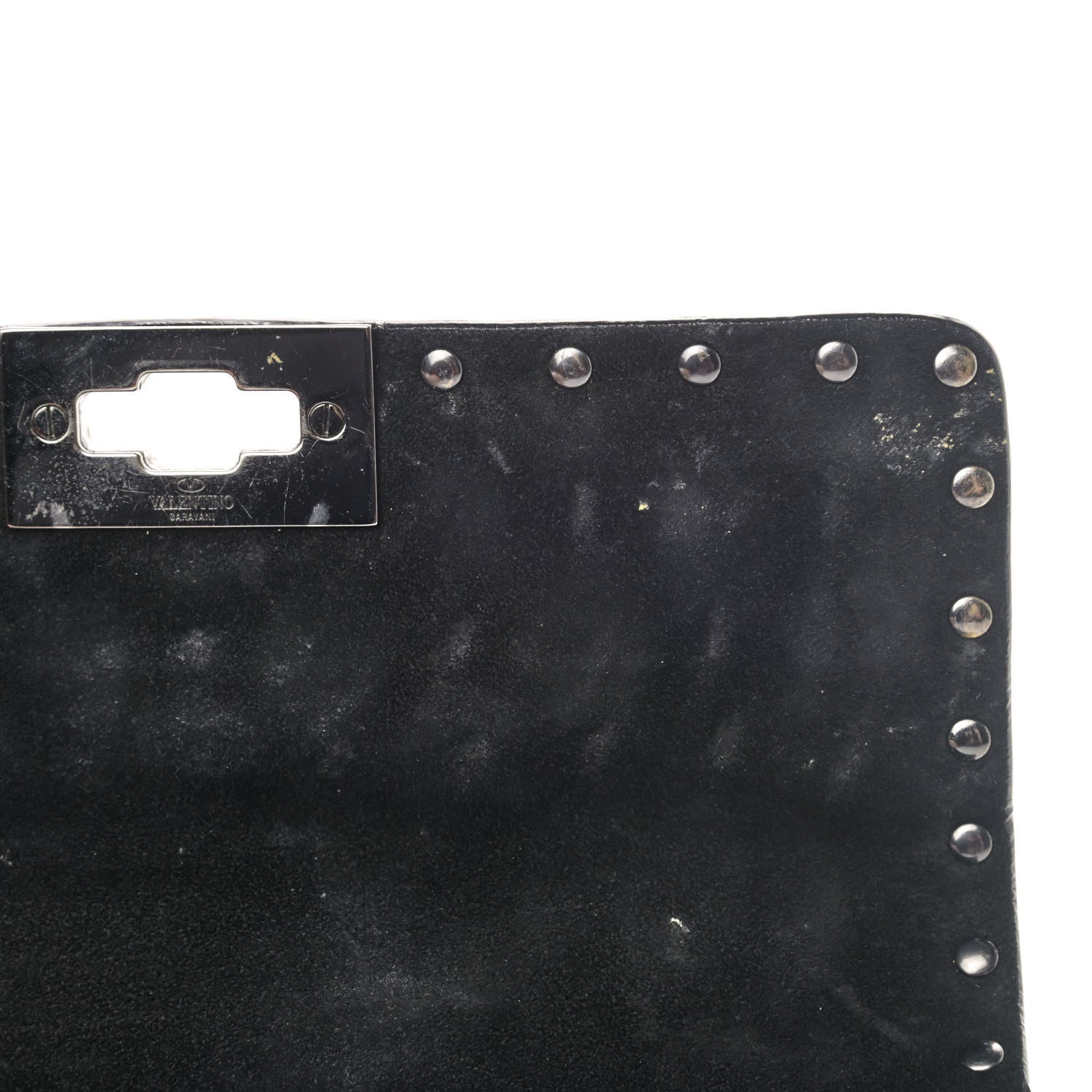 Valentino Garavani Craquele Nappa Small Rockstud Spike Shoulder Bag Black 5 of 6