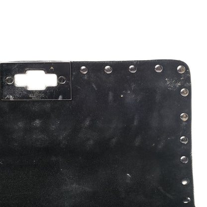 Valentino Garavani Craquele Nappa Small Rockstud Spike Shoulder Bag Black 5 of 6