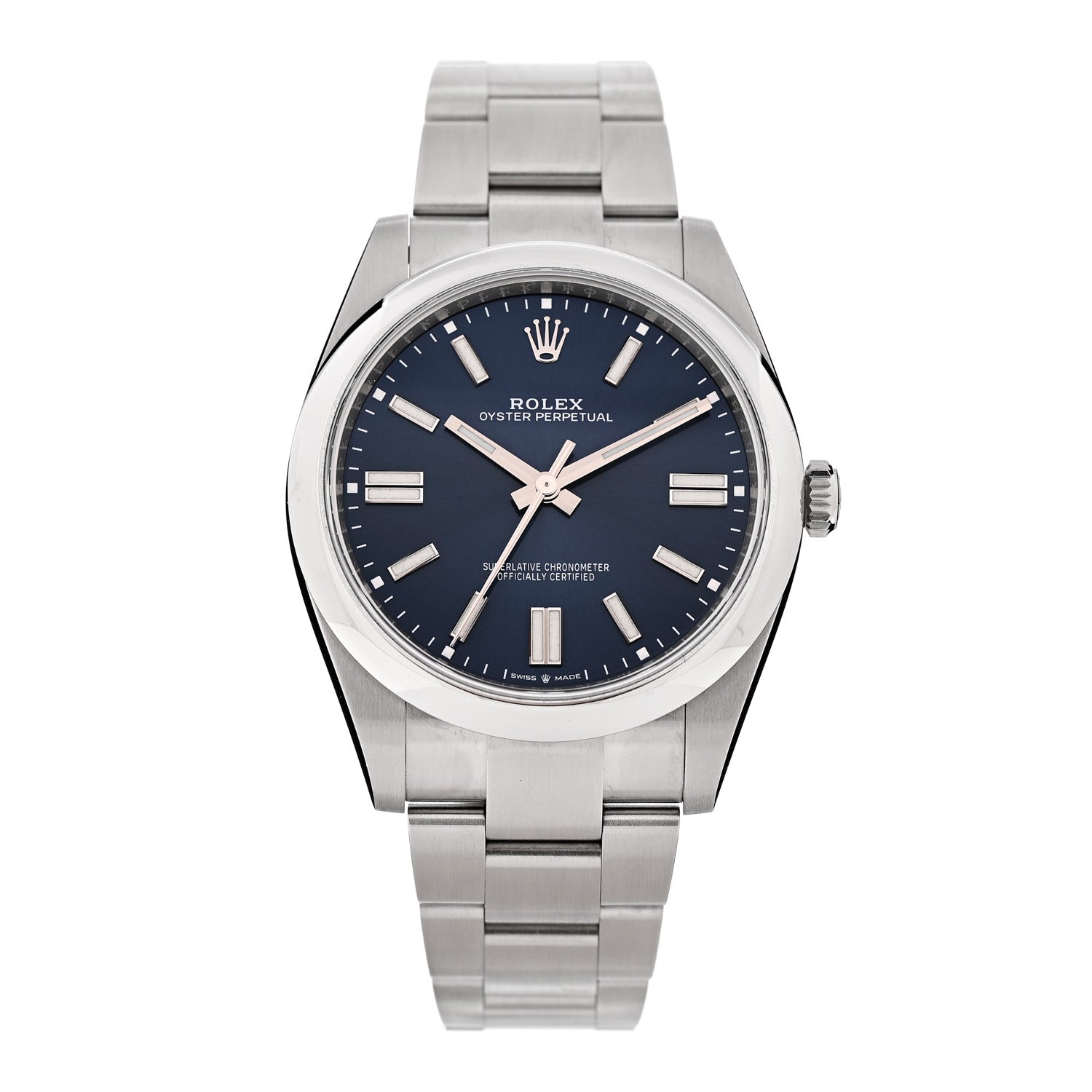 Rolex Stainless Steel 41mm Oyster Perpetual Watch Bright Blue 124300 1 of 5