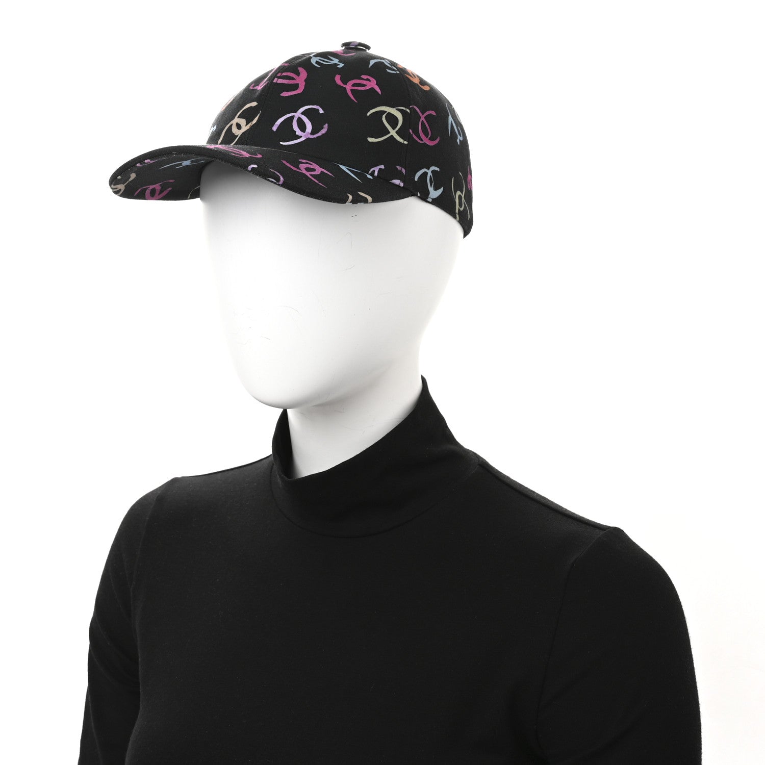 Chanel Cotton CC Cap Hat Black Multicolor 2 of 9