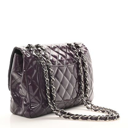 Chanel Patent Quilted Jumbo Single Flap Dark Purple 3 of 11