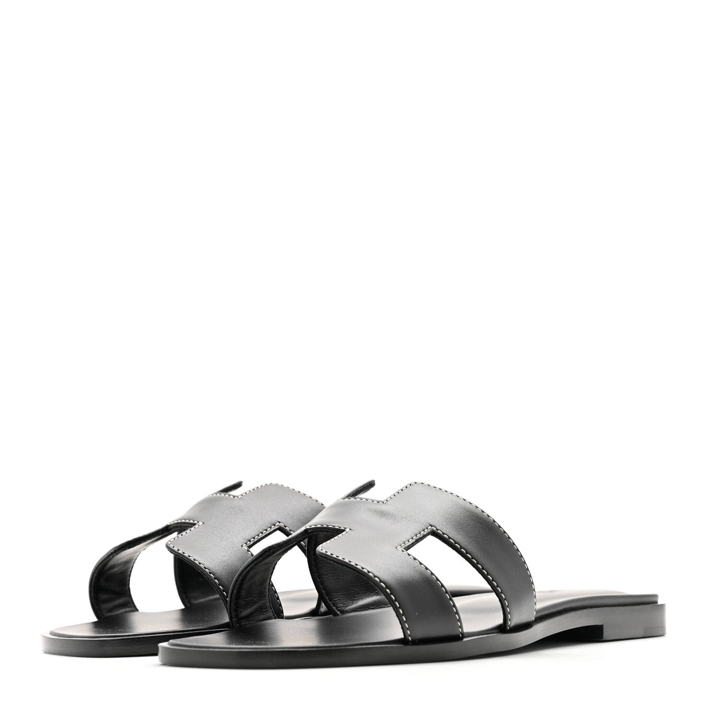 Box Calfskin Oran Sandals 37 Black
