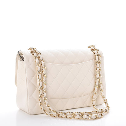 Chanel Caviar Quilted Jumbo Double Flap White 4 of 8
