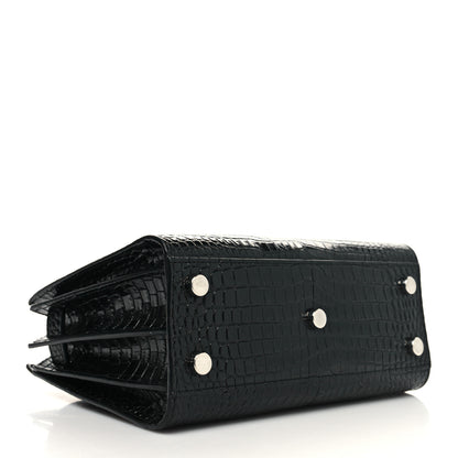 Saint Laurent Calfskin Crocodile Embossed Nano Sac De Jour Black 4 of 11