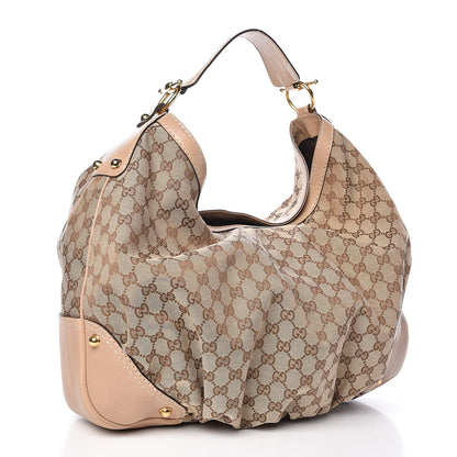 Gucci Monogram Large Jockey Hobo Beige 4 of 13