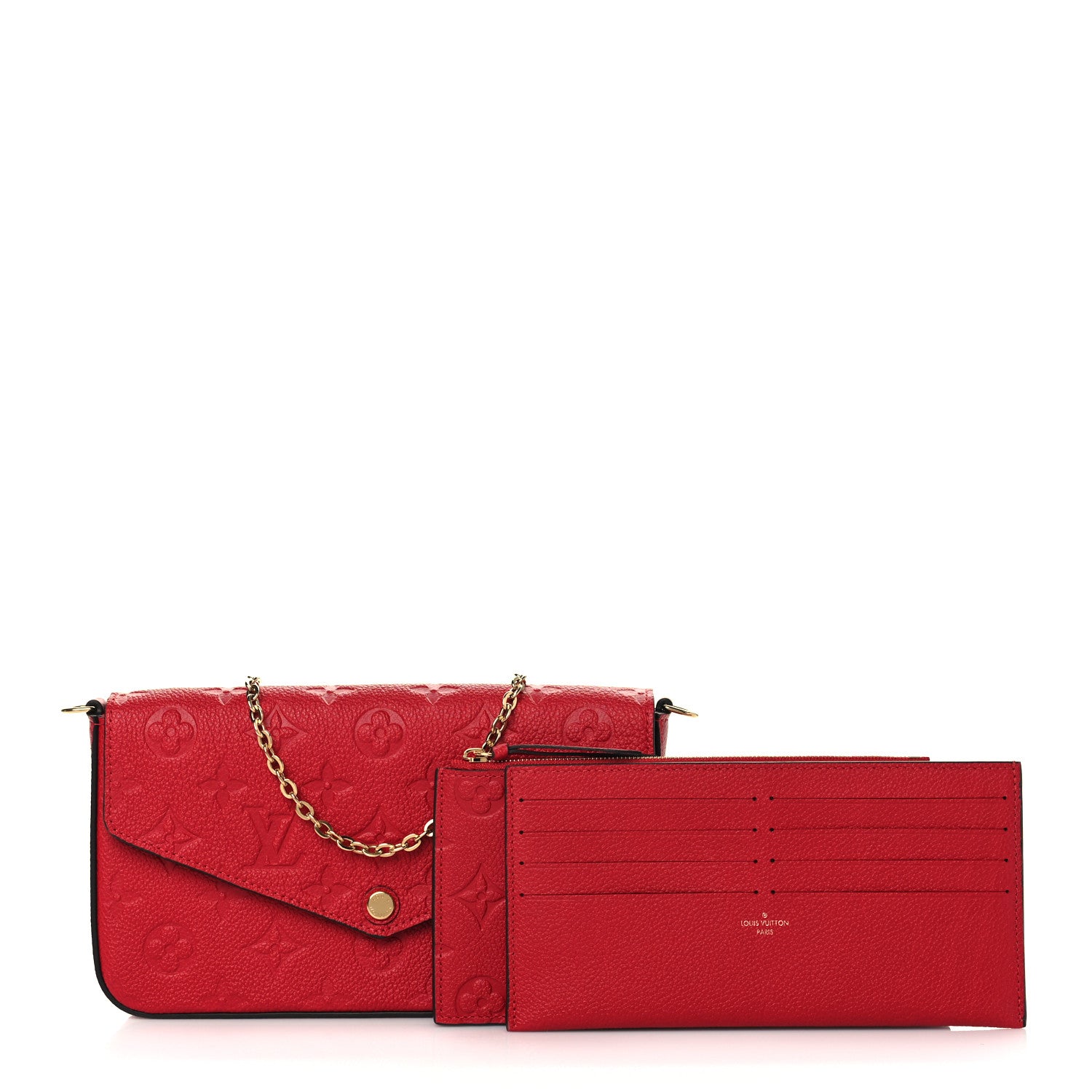 Louis Vuitton Empreinte Pochette Felicie Chain Wallet Scarlet 1 of 7