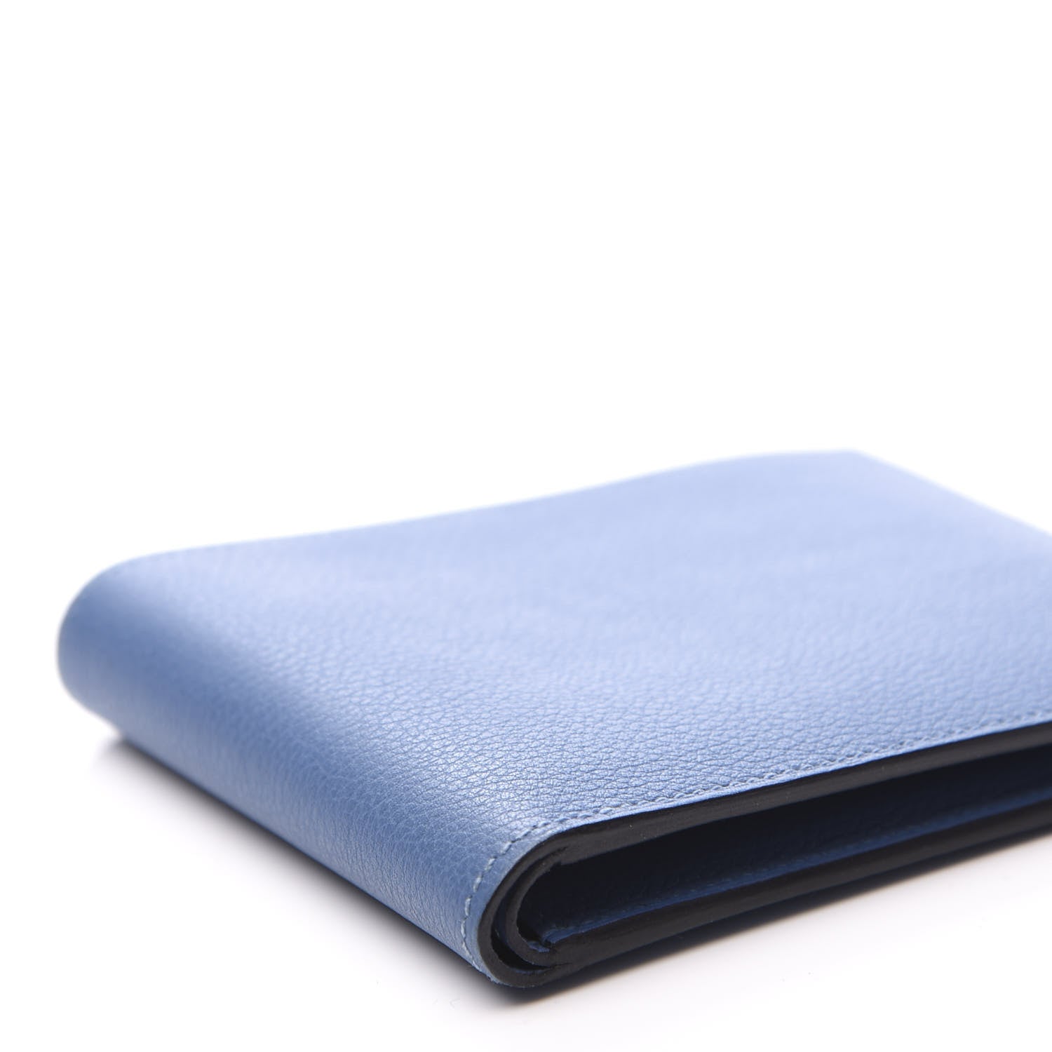 Hermes Evercolor Citizen Twill Compact Wallet Bleu de Galice Rouge Casaque Azur 8 of 10