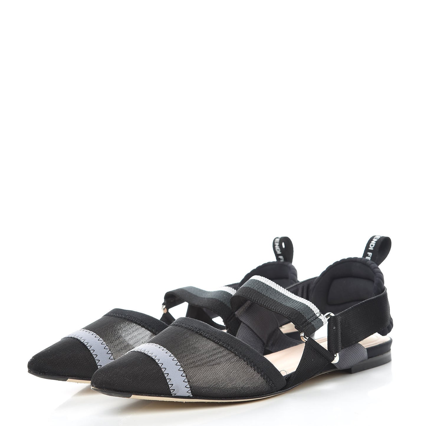 Technical Mesh Colibri Slingback Ballerina Flats 37.5 Black Asfalto