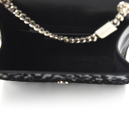 Saint Laurent Glitter Leopard Small Monogram Kate Tassel Satchel Platine Black 5 of 10