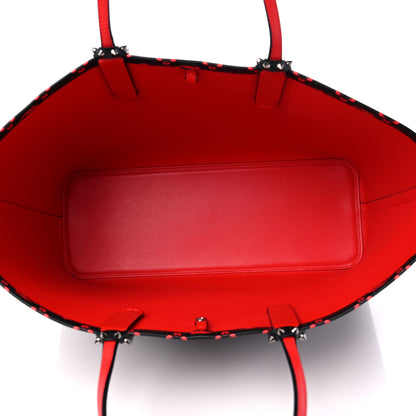 Christian Louboutin Perforated Calfskin Degrade Loubinthesky East West Cabata Tote Black Red 5 of 10