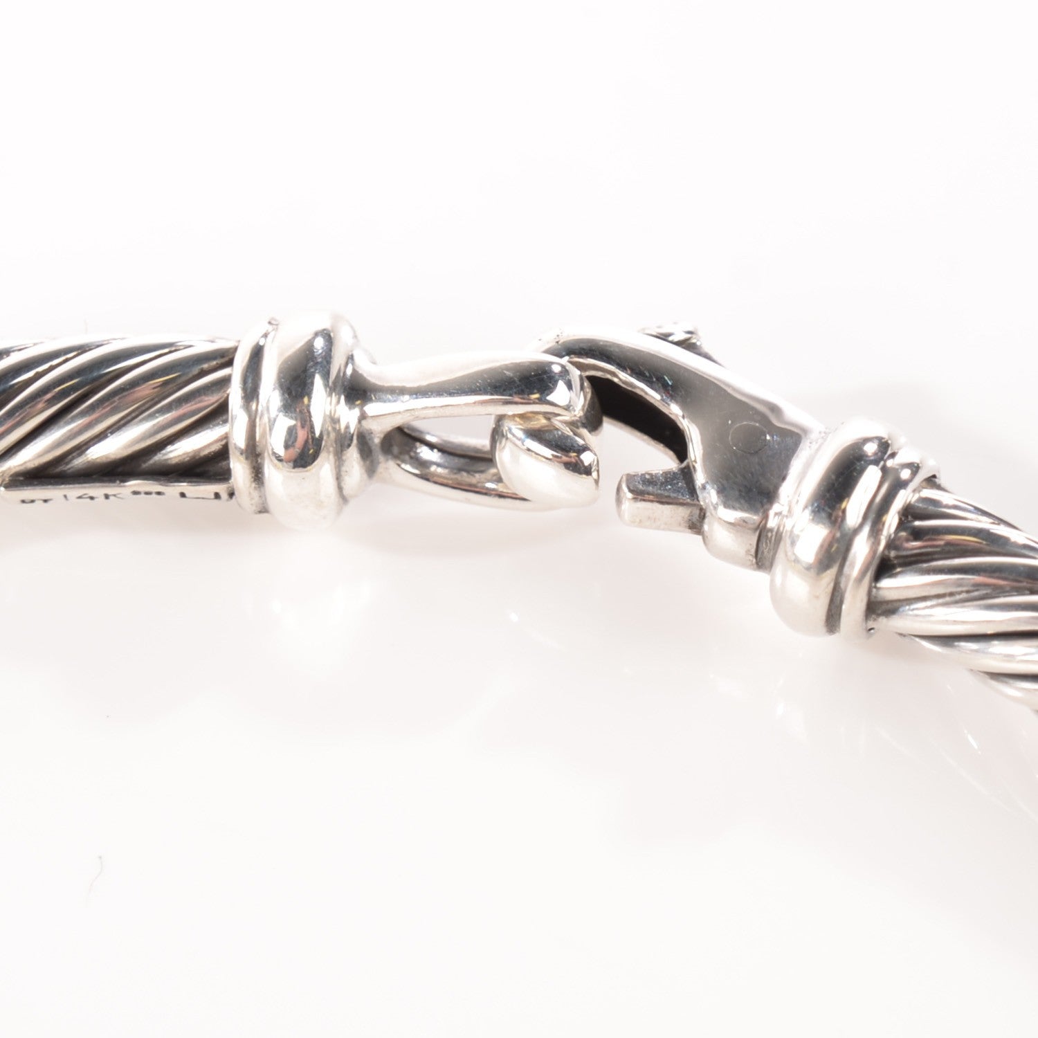 David Yurman Sterling Silver 14k Gold Metro Cable Classics 5mm Bracelet 5 of 6