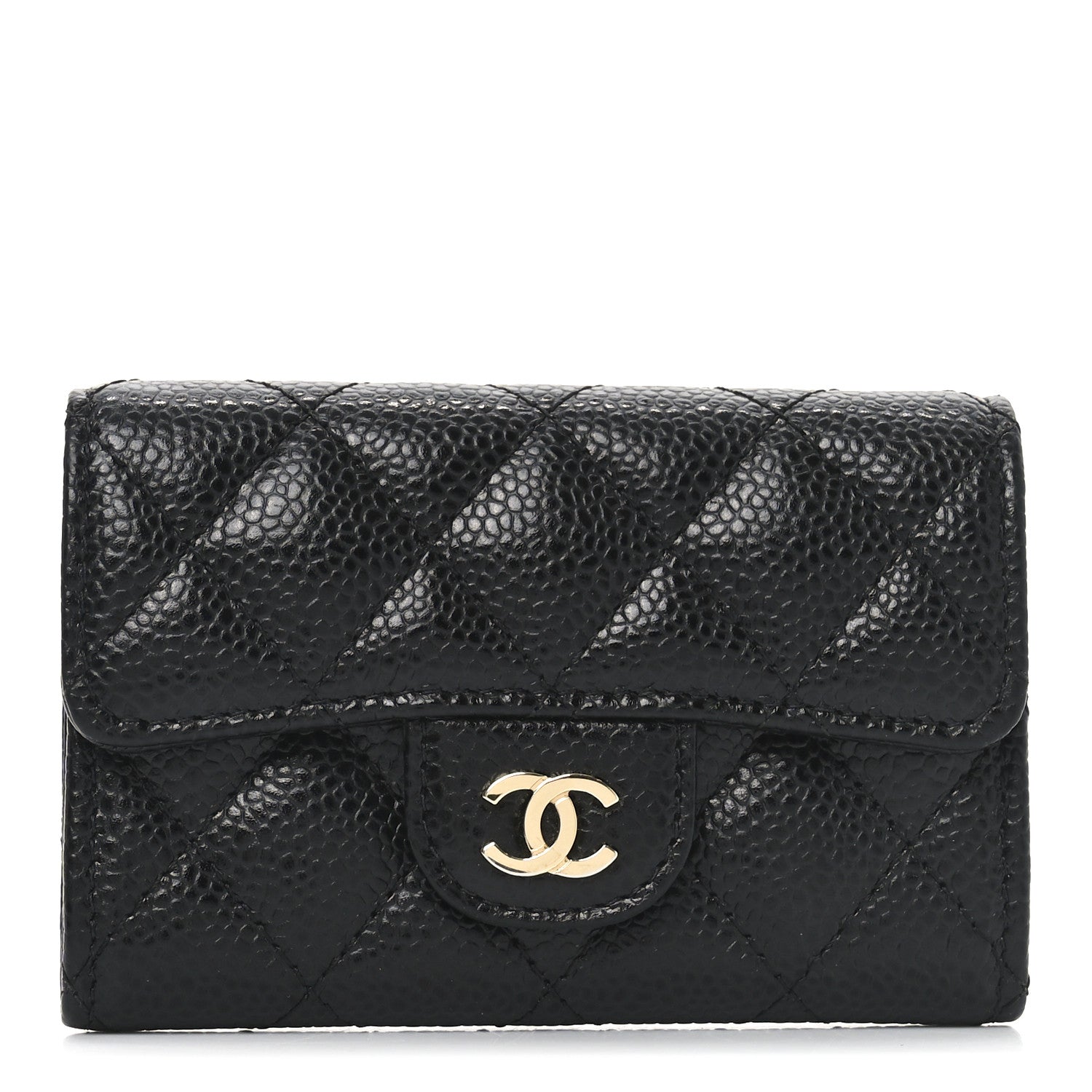 Chanel Caviar Quilted Flap Card Holder Black 1 of 9