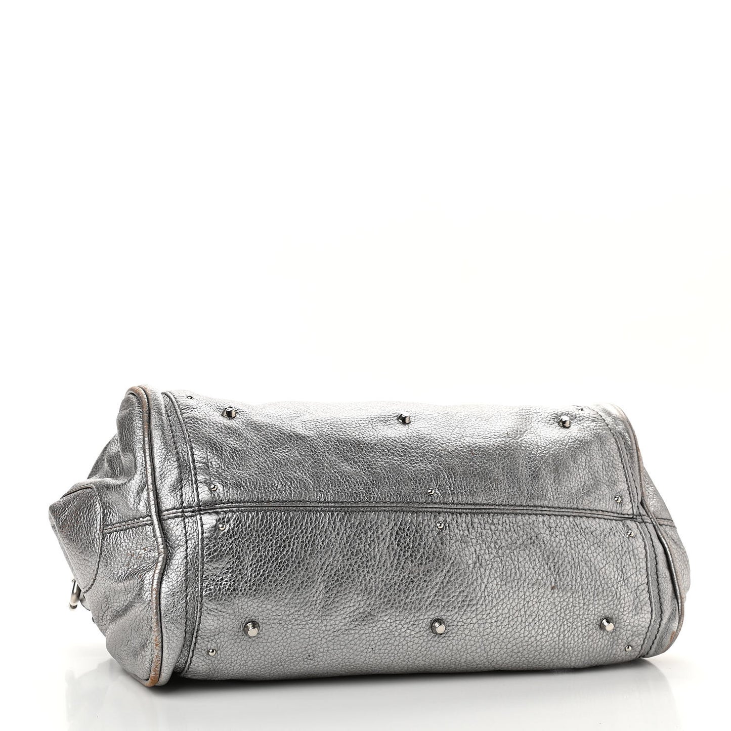 Metallic Calfskin Medium Paddington Satchel Silver