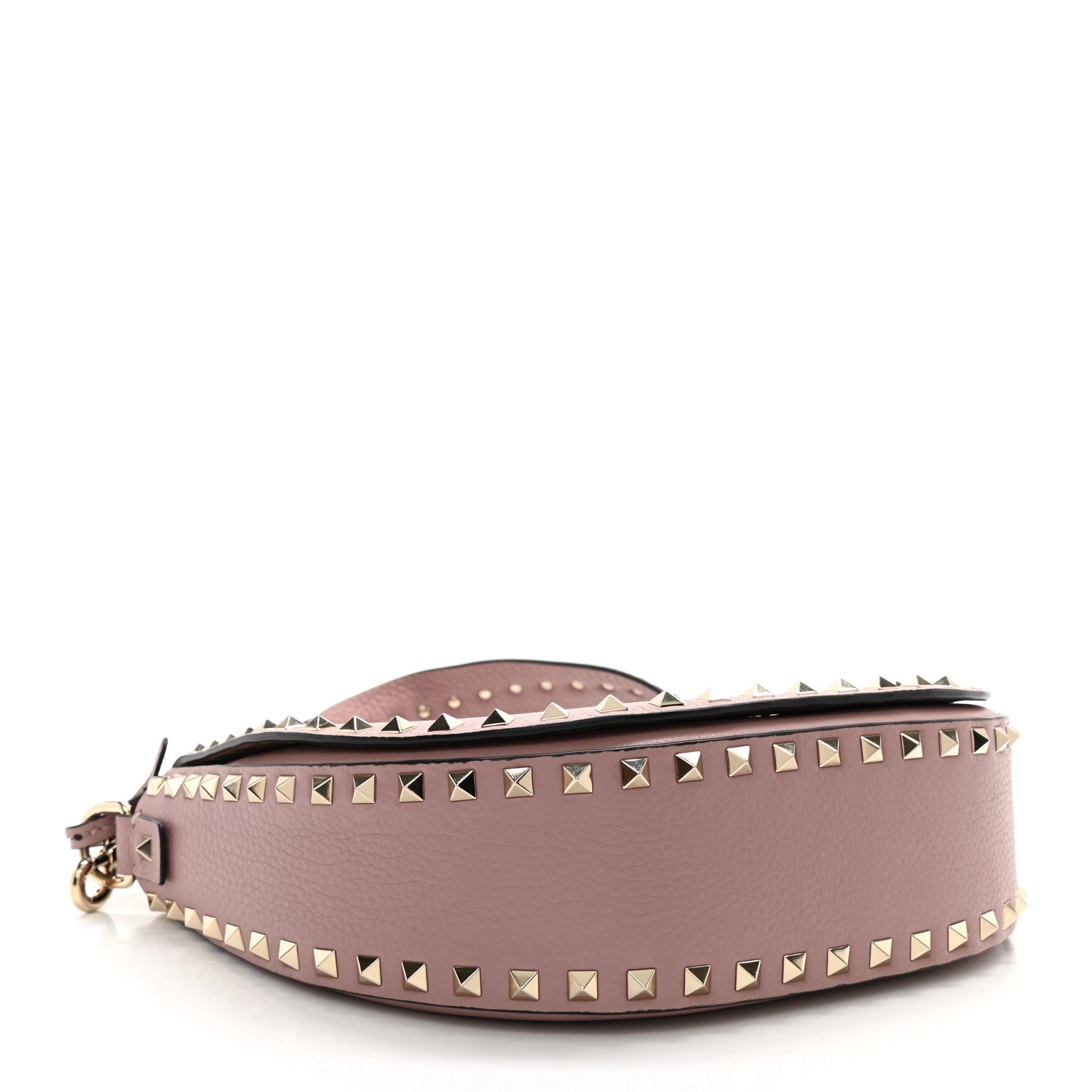 Valentino Garavani Vitello Large Rockstud Halfmoon Saddle Bag Lipstick 4 of 8