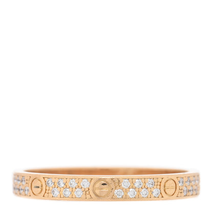 Cartier 18K Yellow Gold Diamond 2.6mm LOVE Paved Band Ring 51 5.75 1 of 4