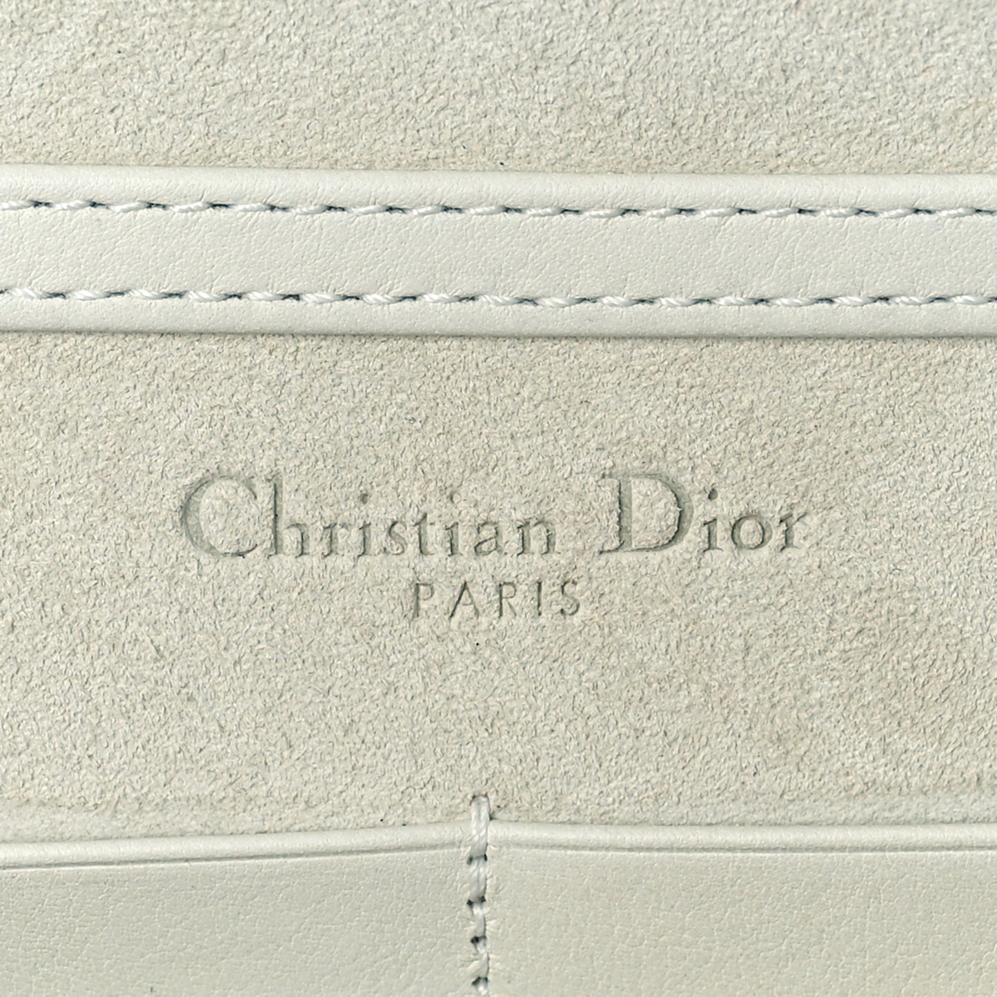 Calfskin Studded Diorama Wallet on Chain Pouch Off White