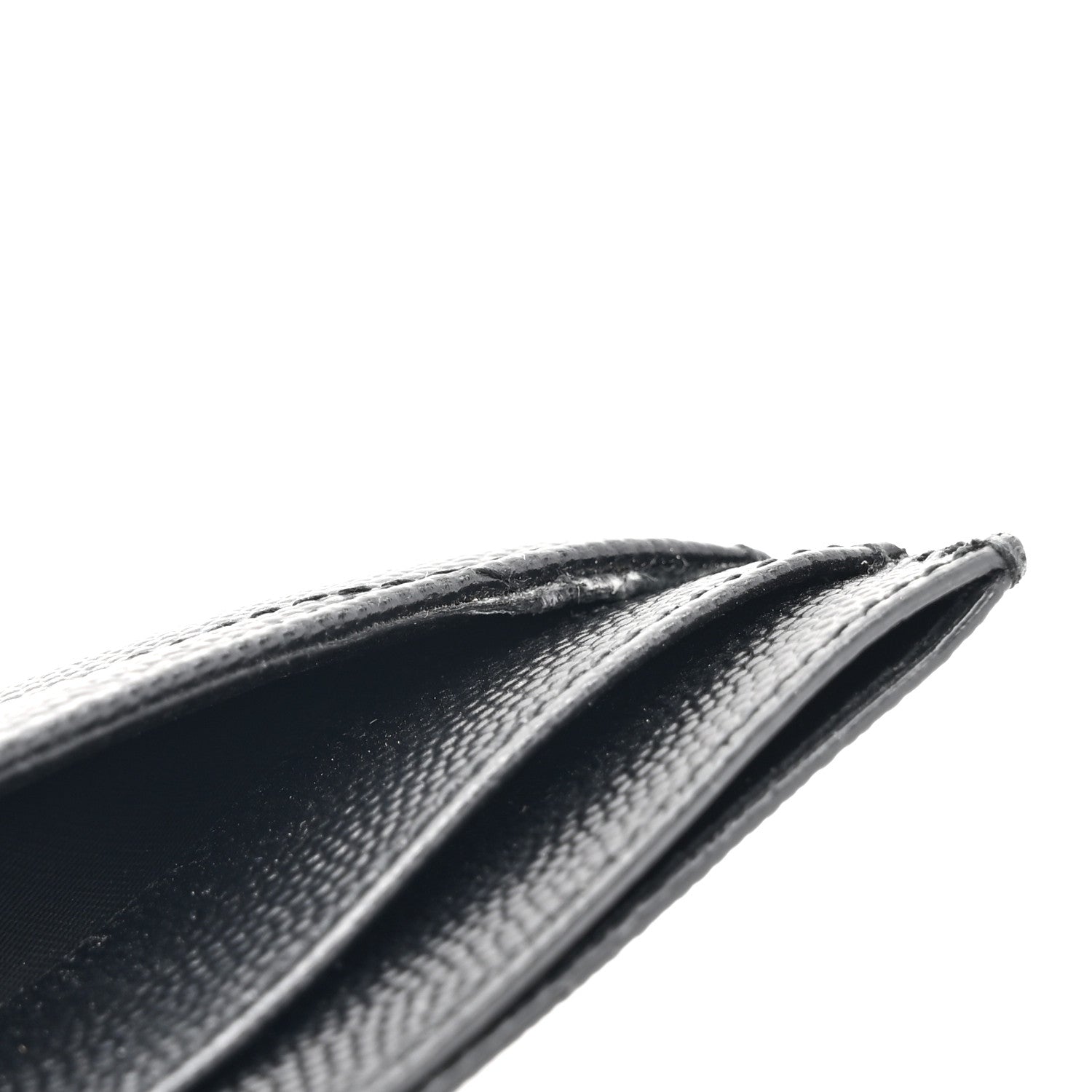 Saint Laurent Grain De Poudre Matelasse Chevron Monogram Credit Card Case Black 8 of 11