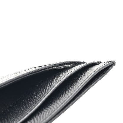 Saint Laurent Grain De Poudre Matelasse Chevron Monogram Credit Card Case Black 8 of 11