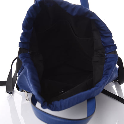 Fendi Nylon Vitello Century Vocabulary Drawstring Backpack Blue Cobalto Blue Neon Sunflower 5 of 9