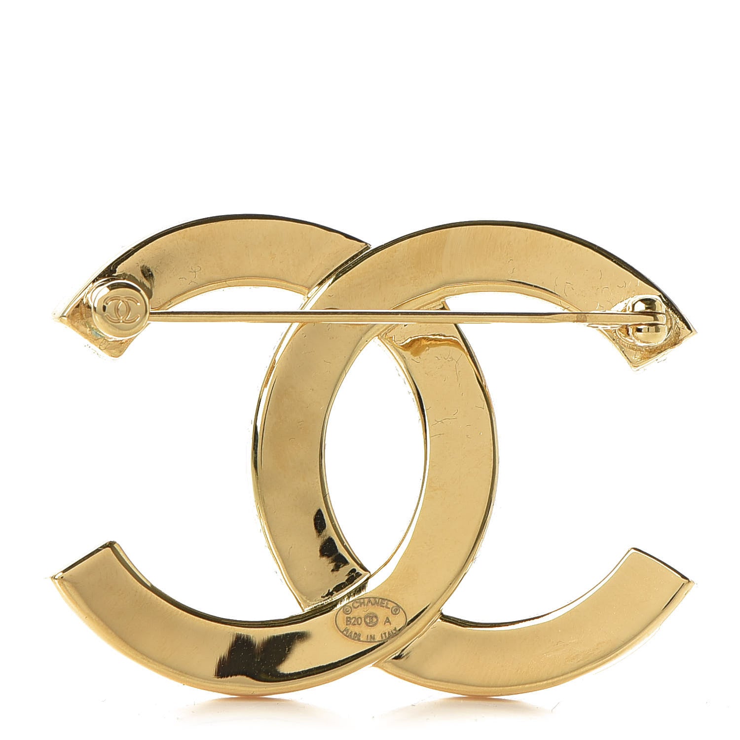Chanel Metal Paris Button CC Large Brooch Gold 3 of 5