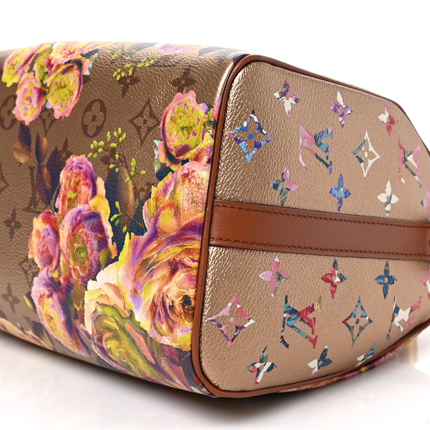 Metallic Monogram LV Garden Speedy Bandouliere 25 Gold