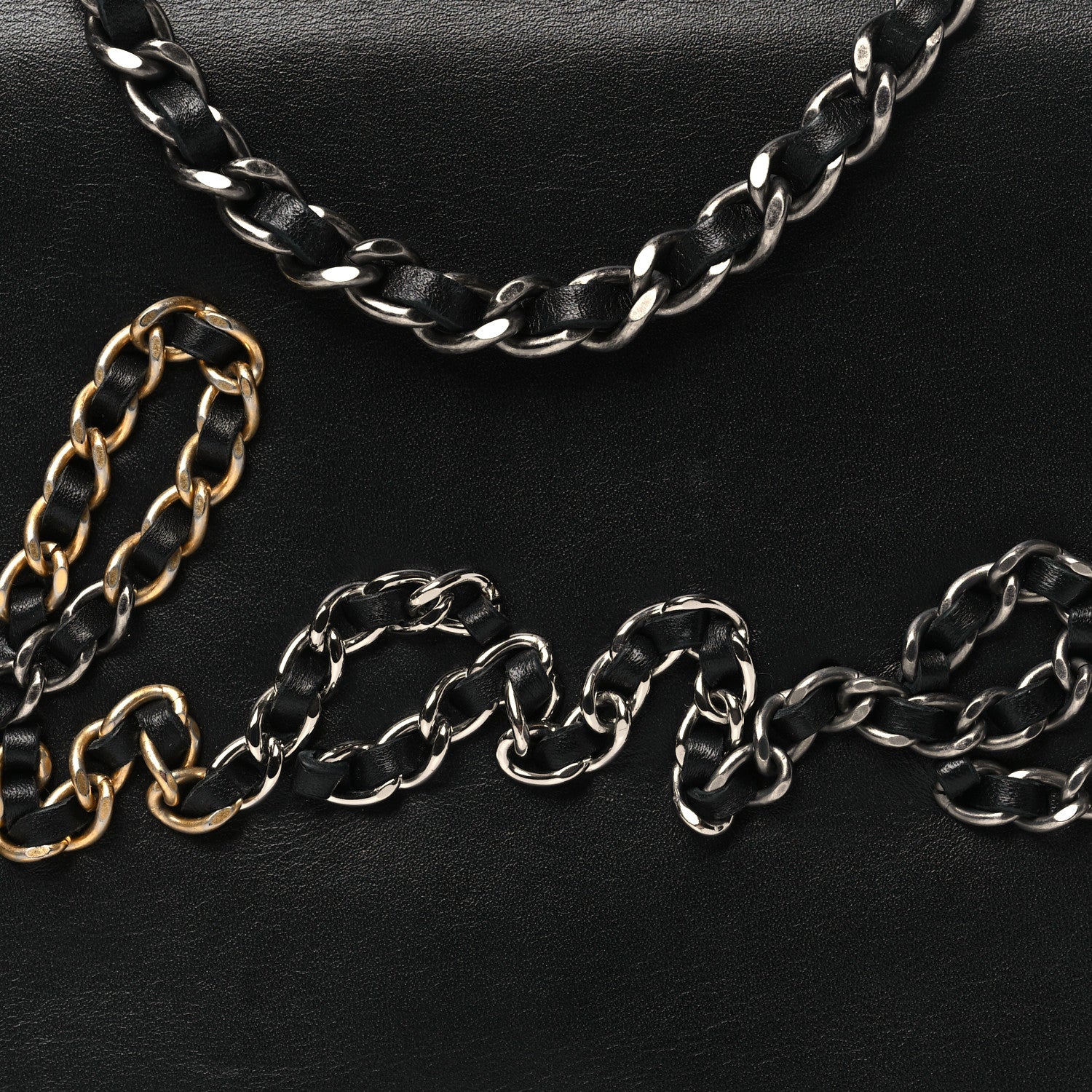 Chanel Calfskin Chain 20s Signe Wallet on Chain WOC Black 9 of 11