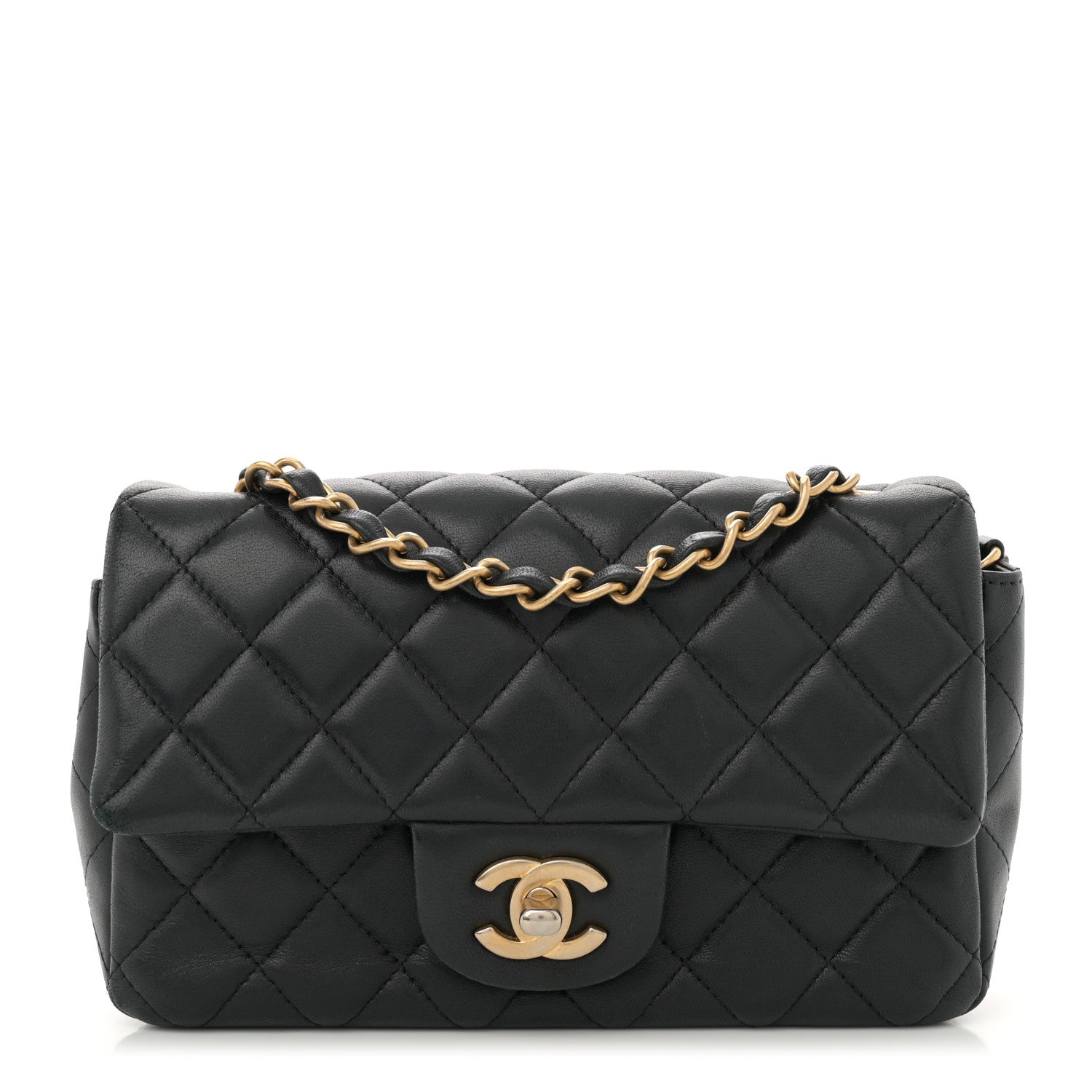 Chanel Lambskin Quilted Mini Rectangular Flap Black 1 of 12