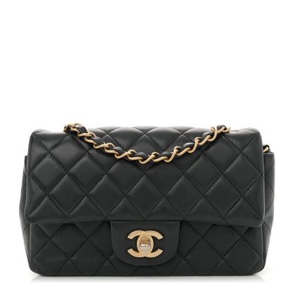 Chanel Lambskin Quilted Mini Rectangular Flap Black 1 of 12
