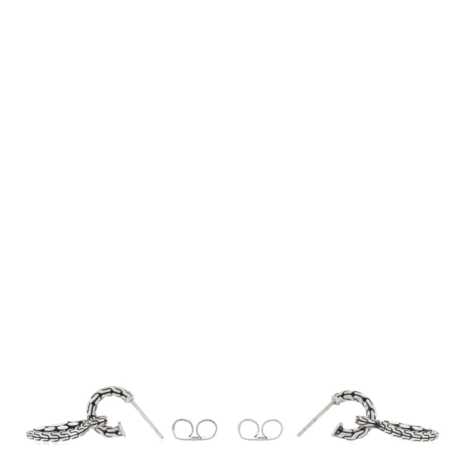 John Hardy Sterling Silver Dot Door Knocker Drop Earrings 3 of 4