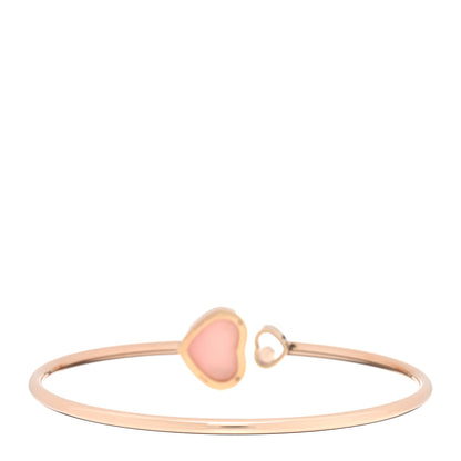 Chopard 18K Rose Gold Diamond Pink Opal Happy Hearts Bangle Bracelet 2 of 3