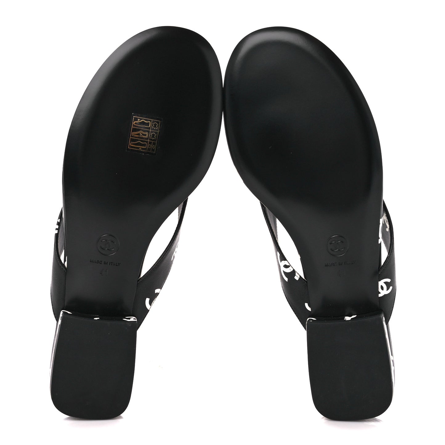 Printed Lambskin Coco Beach Thong Sandals 41 Black White