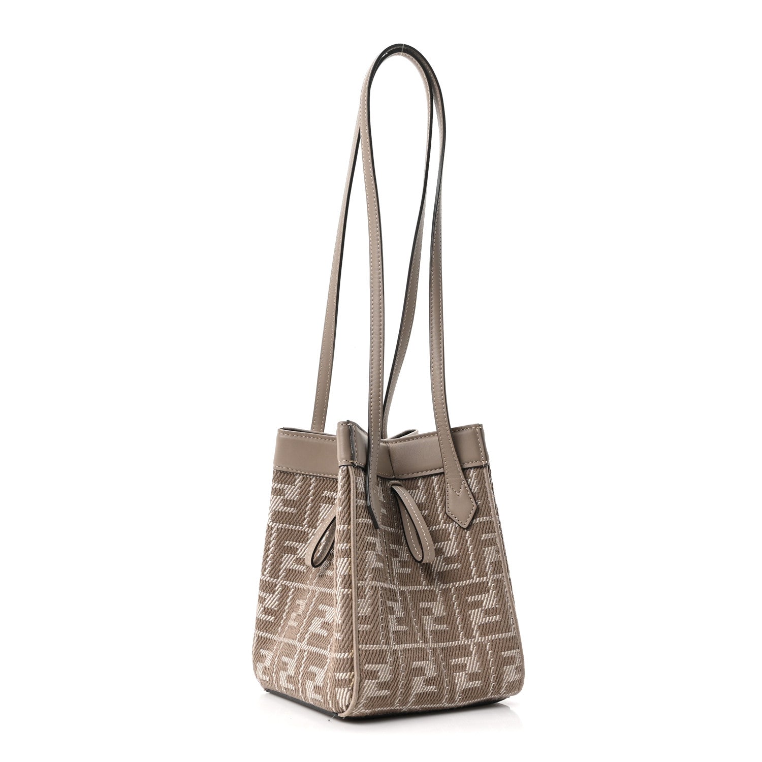 Fendi Fabric Jacquard Vitello Grace FF 1974 Mini Fendi Origami Dove White Dove 3 of 9