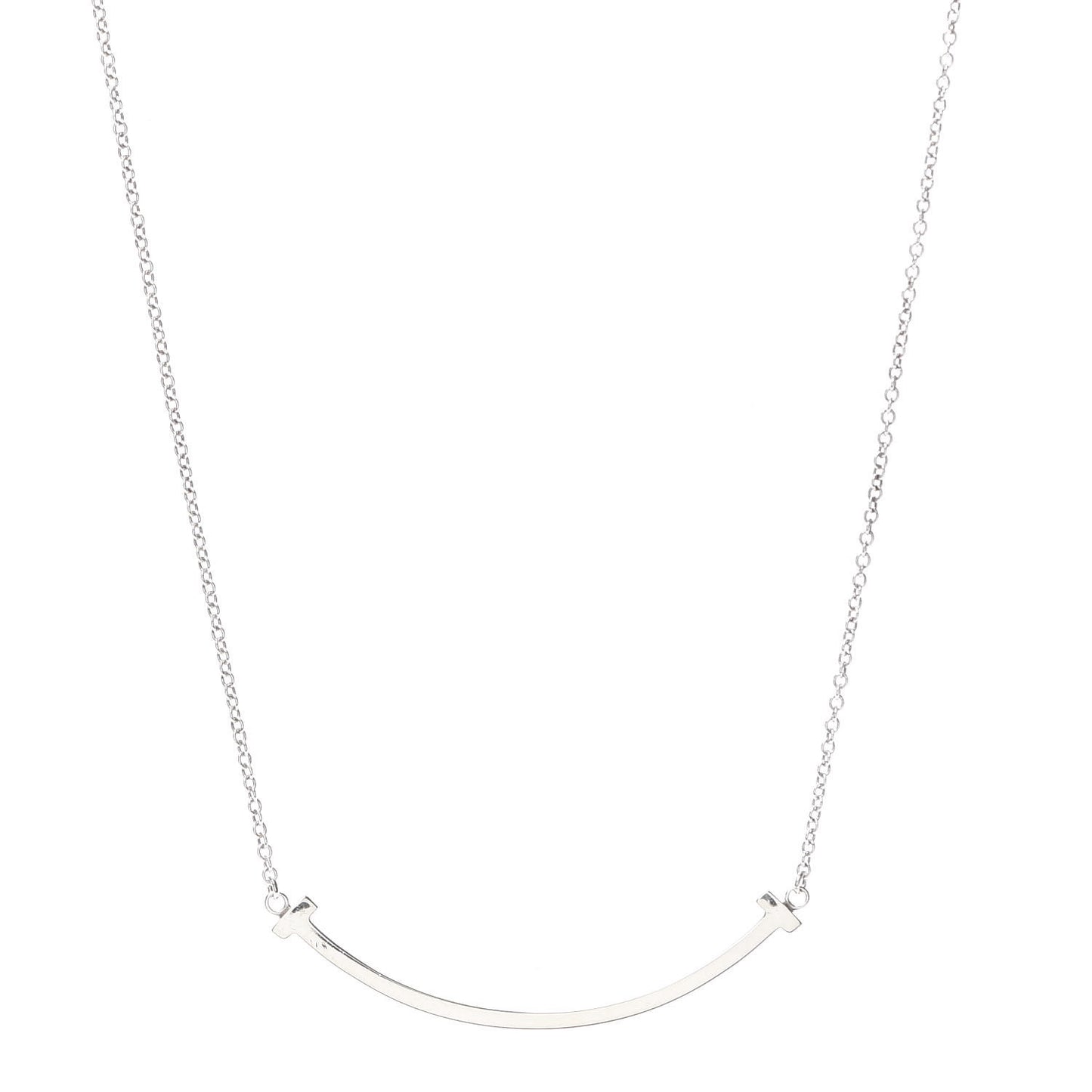Sterling Silver Small T Smile Pendant Necklace