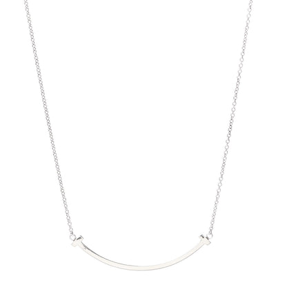 Tiffany Sterling Silver Small T Smile Pendant Necklace 1 of 6