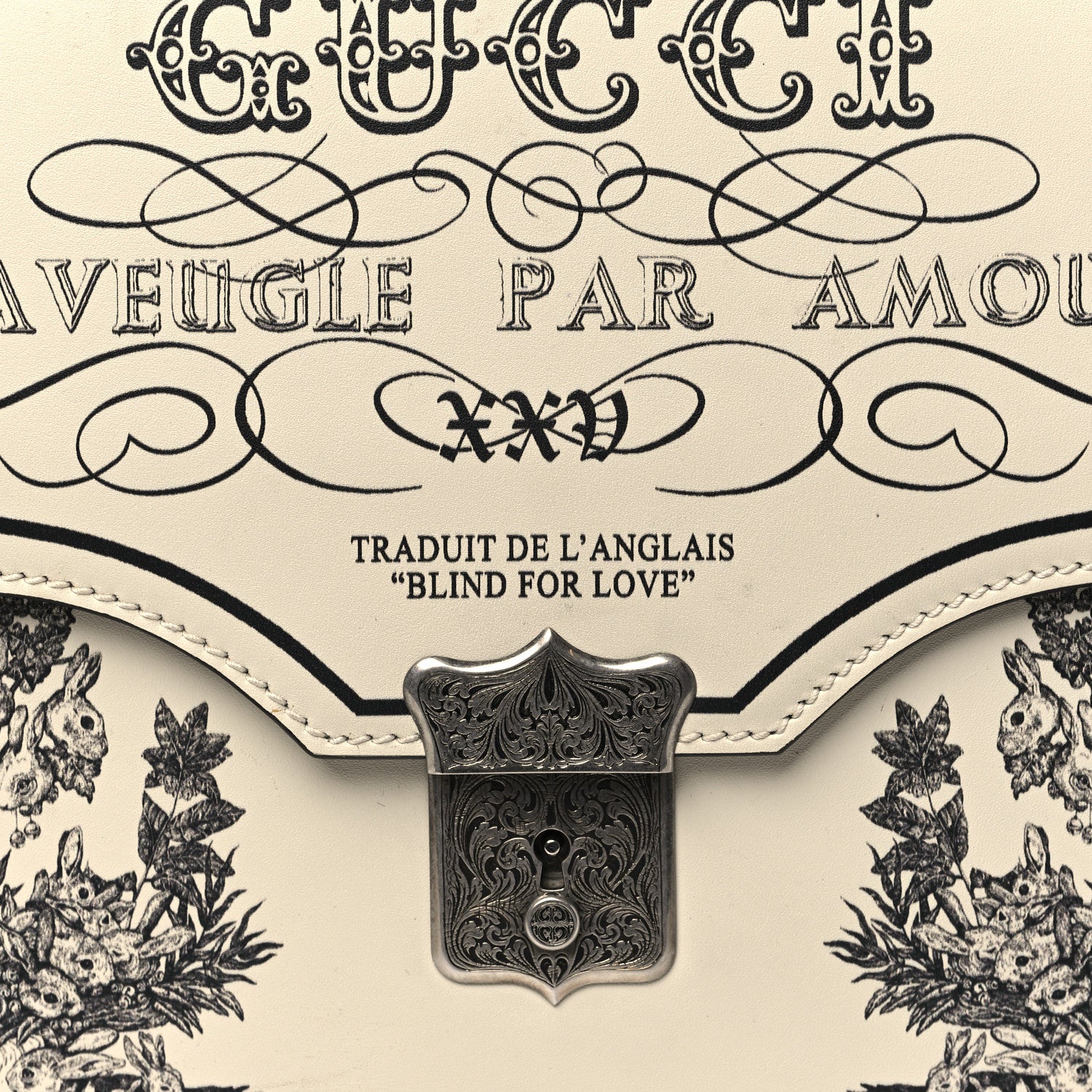 Gucci Calfskin Pouch Ivory Black 8 of 10